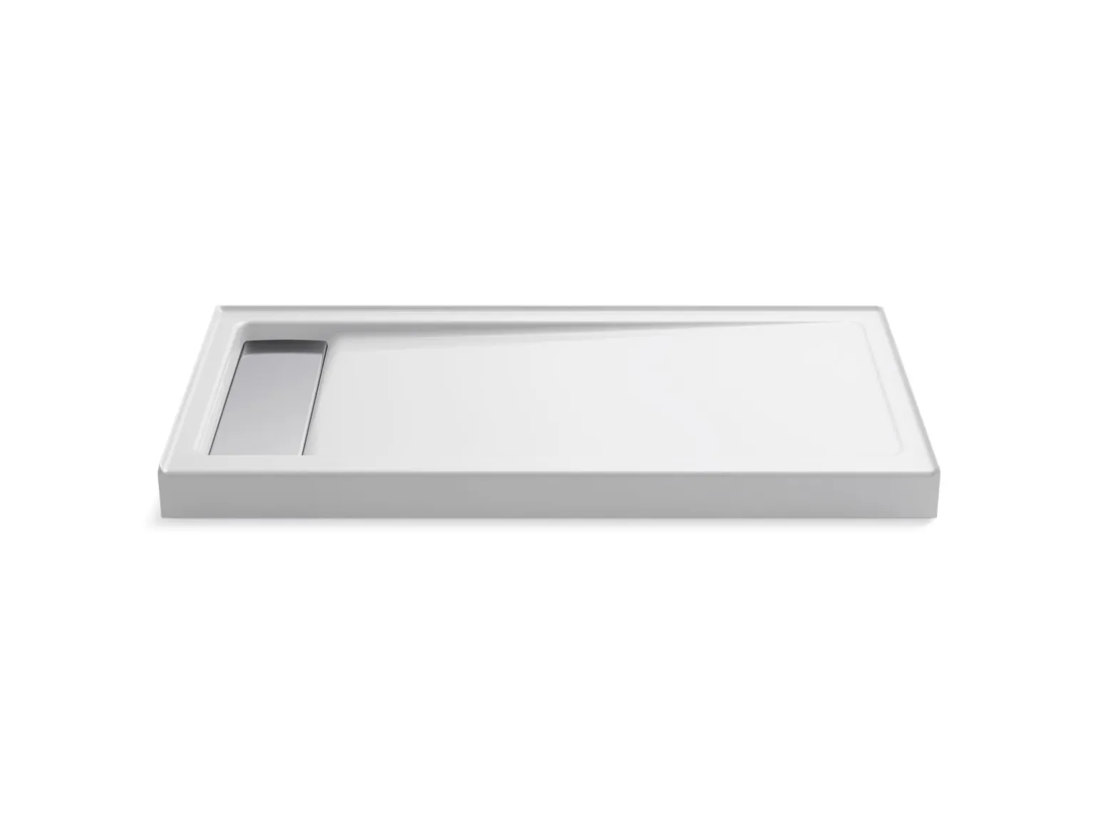 Aluminum drain cover for 60" x 32" shower base