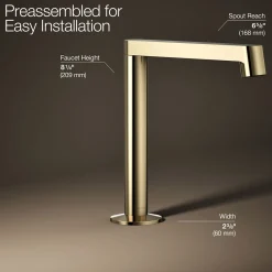 Bathroom sink faucet spout with Row design, 1.2 gpm