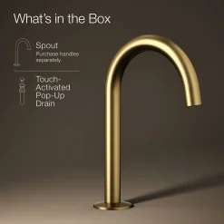 Bathroom sink faucet spout with Tube design, 1.2 gpm