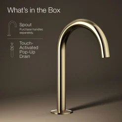 Bathroom sink faucet spout with Tube design, 1.2 gpm