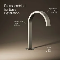 Bathroom sink faucet spout with Ribbon design, 1.2 gpm