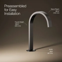 Bathroom sink faucet spout with Ribbon design, 1.2 gpm