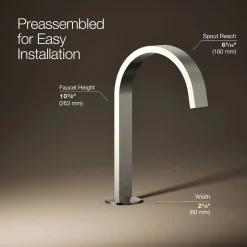 Bathroom sink faucet spout with Ribbon design, 1.2 gpm