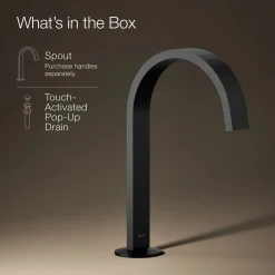 Bathroom sink faucet spout with Ribbon design, 1.2 gpm