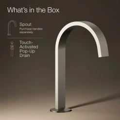 Bathroom sink faucet spout with Ribbon design, 1.2 gpm