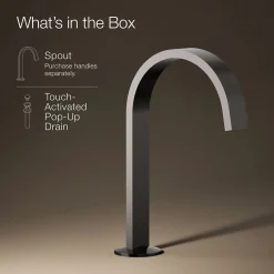 Bathroom sink faucet spout with Ribbon design, 1.2 gpm