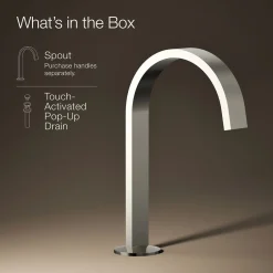 Bathroom sink faucet spout with Ribbon design, 1.2 gpm
