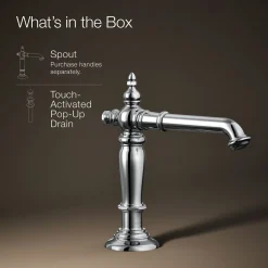 Bathroom sink faucet spout with Column design, 1.2 gpm