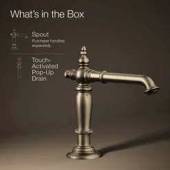 Bathroom sink faucet spout with Column design, 1.2 gpm