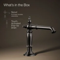 Bathroom sink faucet spout with Column design, 1.2 gpm