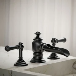 Bathroom sink faucet spout with Flume design, 1.2 gpm