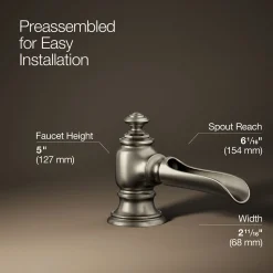 Bathroom sink faucet spout with Flume design, 1.2 gpm