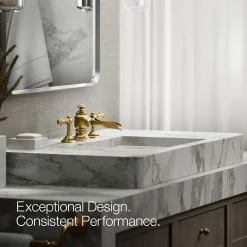 Bathroom sink faucet spout with Flume design, 1.2 gpm