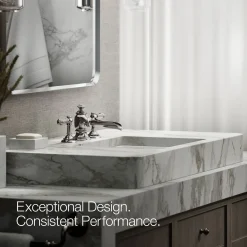 Bathroom sink faucet spout with Flume design, 1.2 gpm