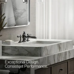 Bathroom sink faucet spout with Flume design, 1.2 gpm