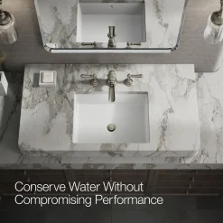 Bathroom sink faucet spout with Flume design, 1.2 gpm