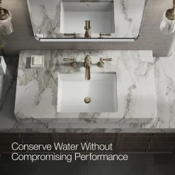 Bathroom sink faucet spout with Flume design, 1.2 gpm