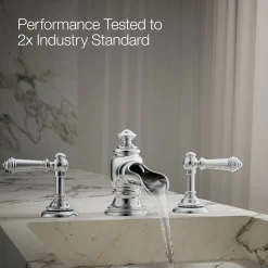 Bathroom sink faucet spout with Flume design, 1.2 gpm