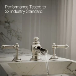 Bathroom sink faucet spout with Flume design, 1.2 gpm