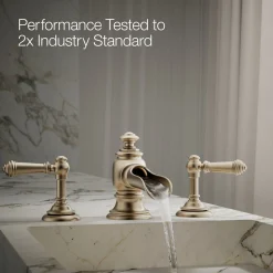 Bathroom sink faucet spout with Flume design, 1.2 gpm