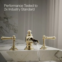 Bathroom sink faucet spout with Flume design, 1.2 gpm