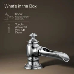 Bathroom sink faucet spout with Flume design, 1.2 gpm