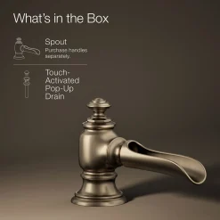 Bathroom sink faucet spout with Flume design, 1.2 gpm