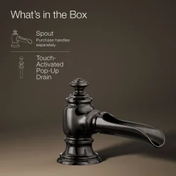 Bathroom sink faucet spout with Flume design, 1.2 gpm