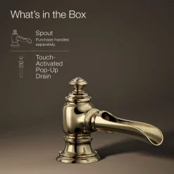 Bathroom sink faucet spout with Flume design, 1.2 gpm