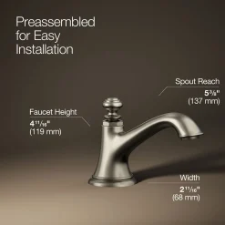 Bathroom sink faucet spout with Bell design, 1.2 gpm