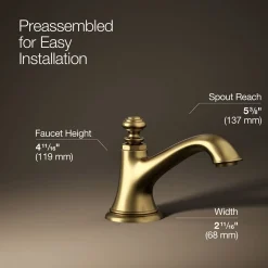 Bathroom sink faucet spout with Bell design, 1.2 gpm