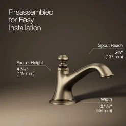 Bathroom sink faucet spout with Bell design, 1.2 gpm