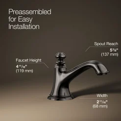 Bathroom sink faucet spout with Bell design, 1.2 gpm