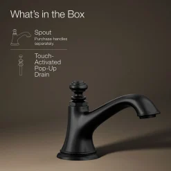 Bathroom sink faucet spout with Bell design, 1.2 gpm