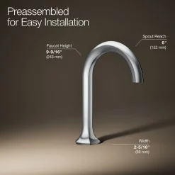 Bathroom sink faucet spout with Cane design, 1.2 gpm