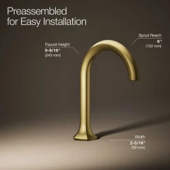 Bathroom sink faucet spout with Cane design, 1.2 gpm