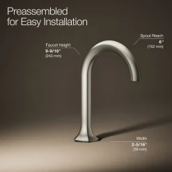 Bathroom sink faucet spout with Cane design, 1.2 gpm