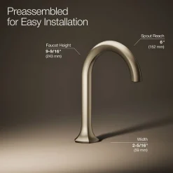 Bathroom sink faucet spout with Cane design, 1.2 gpm