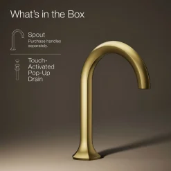 Bathroom sink faucet spout with Cane design, 1.2 gpm