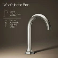 Bathroom sink faucet spout with Cane design, 1.2 gpm
