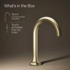 Bathroom sink faucet spout with Cane design, 1.2 gpm