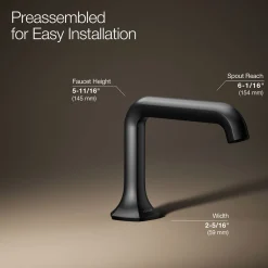 Bathroom sink faucet spout with Straight design, 1.2 gpm
