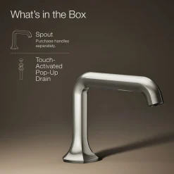 Bathroom sink faucet spout with Straight design, 1.2 gpm