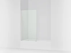 Bath screen, 56-15/16" x 32" W with 1/4" thick Crystal Clear glass and square corner