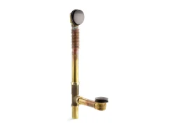 Brass toe tap bath drain