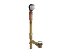 Brass toe tap bath drain