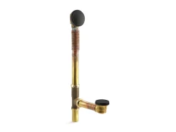 Brass toe tap bath drain