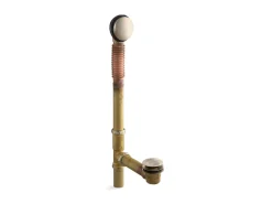 Brass toe tap bath drain