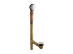 Brass toe tap bath drain