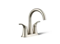 Centerset bathroom sink faucet, 0.5 gpm